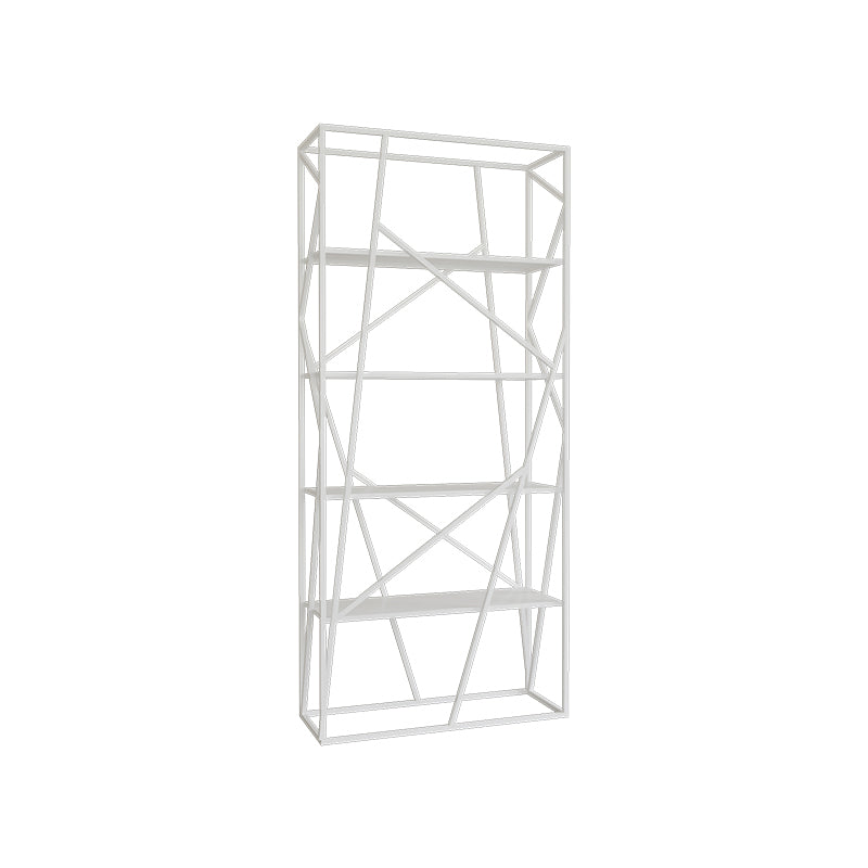 Metal Ladder Shelf Bookcase Modern Vertical Open Back Book Shelf 31.5"L x 11.8"W x 70.9"H White Clearhalo 'Bookcases' 'furn' 'furn_bookcases' 'Furniture' 'Office Furniture' 6121353