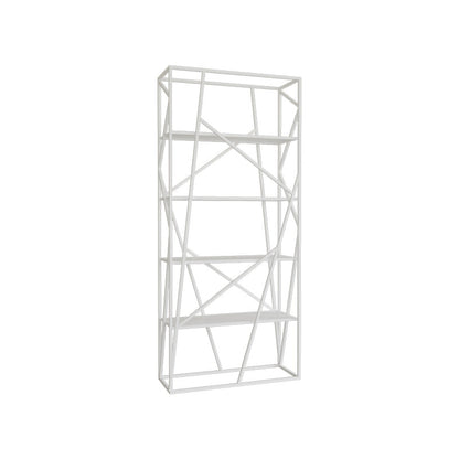 Libreria scaffale a scala metallica moderna verticale aperta.