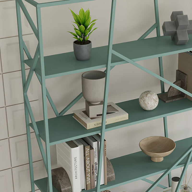Metal Ladder Shelf Bookcase Modern Vertical Open Back Book Shelf Clearhalo 'Bookcases' 'furn' 'furn_bookcases' 'Furniture' 'Office Furniture' 6121356