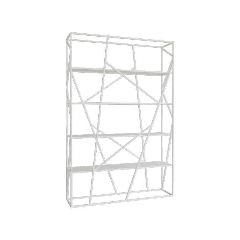 Metal Ladder Shelf Bookcase Modern Vertical Open Back Book Shelf 47.2"L x 11.8"W x 70.9"H White Clearhalo 'Bookcases' 'furn' 'furn_bookcases' 'Furniture' 'Office Furniture' 6121357