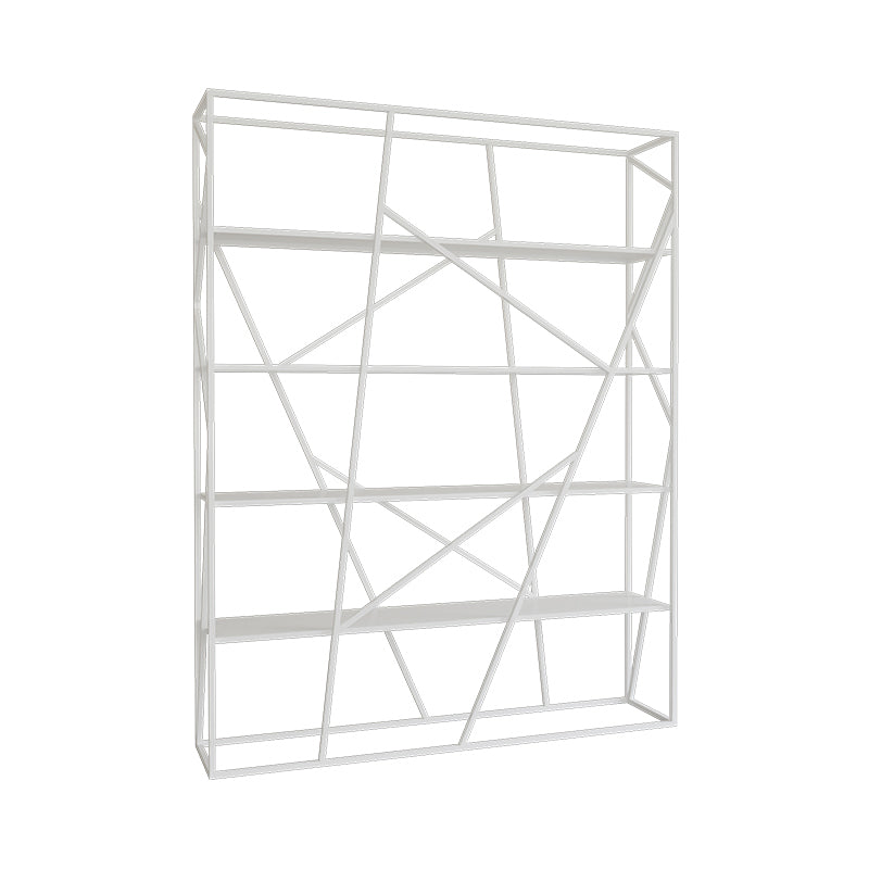 Metal Ladder Shelf Bookcase Modern Vertical Open Back Book Shelf 55.1"L x 11.8"W x 70.9"H White Clearhalo 'Bookcases' 'furn' 'furn_bookcases' 'Furniture' 'Office Furniture' 6121358