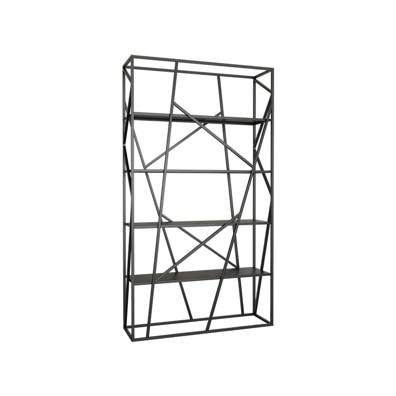 Metal Ladder Shelf Bookcase Modern Vertical Open Back Book Shelf 39.4"L x 11.8"W x 70.9"H Black Clearhalo 'Bookcases' 'furn' 'furn_bookcases' 'Furniture' 'Office Furniture' 6121363