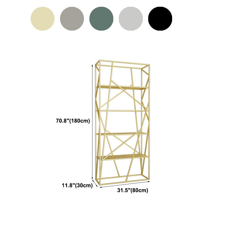 Metal Ladder Shelf Bookcase Modern Vertical Open Back Book Shelf Clearhalo 'Bookcases' 'furn' 'furn_bookcases' 'Furniture' 'Office Furniture' 6121370