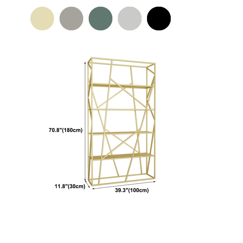 Libreria scaffale a scala metallica moderna verticale aperta.