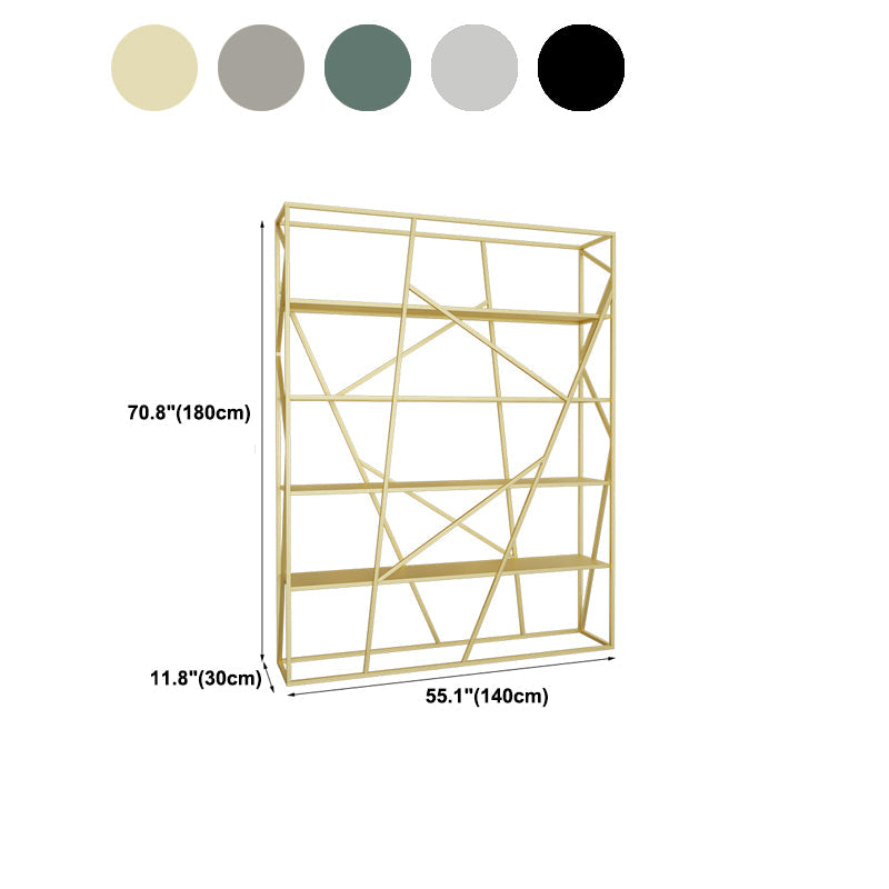 Libreria scaffale a scala metallica moderna verticale aperta.