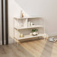 Urban Metal Shelf Bookcase Double Shelving Open Back Book Shelf 35"L x 12"W x 31"H Textured White Clearhalo 'Bookcases' 'furn' 'furn_bookcases' 'Furniture' 'Office Furniture' 6121399