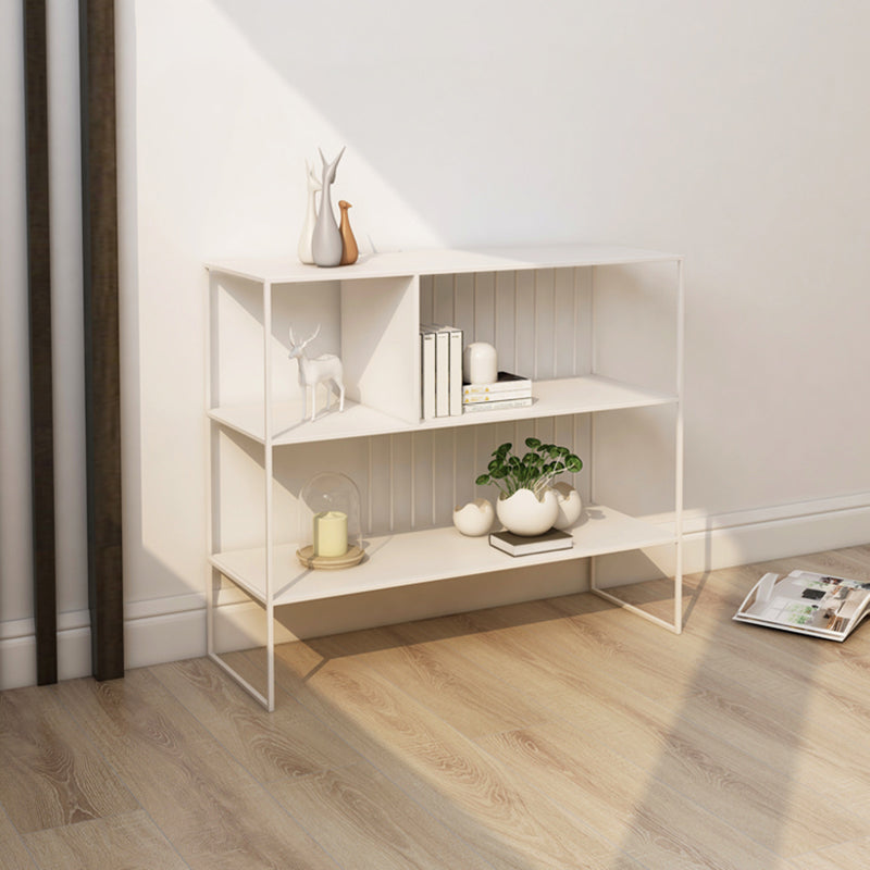 Urban Metal Shelf Bookcase Double Shelving Open Back Book Shelf 35"L x 12"W x 31"H Textured White Clearhalo 'Bookcases' 'furn' 'furn_bookcases' 'Furniture' 'Office Furniture' 6121399