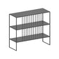 Urban Metal Shelf Bookcase Double Shelving Open Back Book Shelf 47"L x 12"W x 31"H Black Clearhalo 'Bookcases' 'furn' 'furn_bookcases' 'Furniture' 'Office Furniture' 6121403