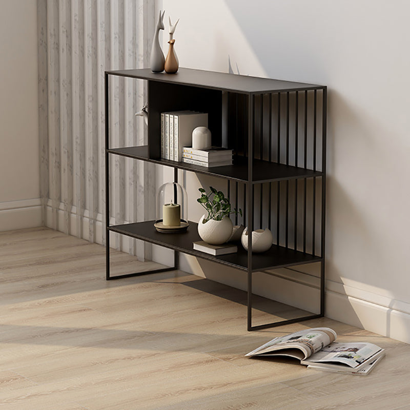 Urban Metal Shelf Bookcase Double Shelving Open Back Book Shelf 39"L x 12"W x 31"H Matte Black Clearhalo 'Bookcases' 'furn' 'furn_bookcases' 'Furniture' 'Office Furniture' 6121404