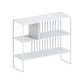 Urban Metal Shelf Bookcase Double Shelving Open Back Book Shelf 47"L x 12"W x 31"H Textured White Clearhalo 'Bookcases' 'furn' 'furn_bookcases' 'Furniture' 'Office Furniture' 6121407