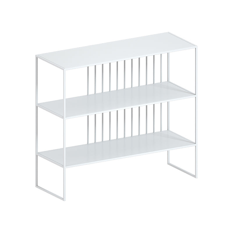Urban Metal Shelf Bookcase Double Shelving Open Back Book Shelf 47"L x 12"W x 31"H White Clearhalo 'Bookcases' 'furn' 'furn_bookcases' 'Furniture' 'Office Furniture' 6121411