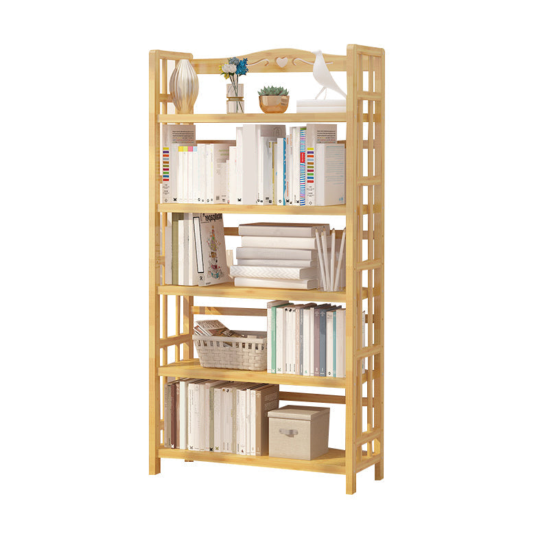 Adjustable Wood Book Shelf Bamboo Natural Shelf Bookcase Open Shelf Shelves Included 31.5"L x 9.8"W x 61.8"H Clearhalo 'Bookcases' 'furn' 'furn_bookcases' 'Furniture' 'Office Furniture' 6121436