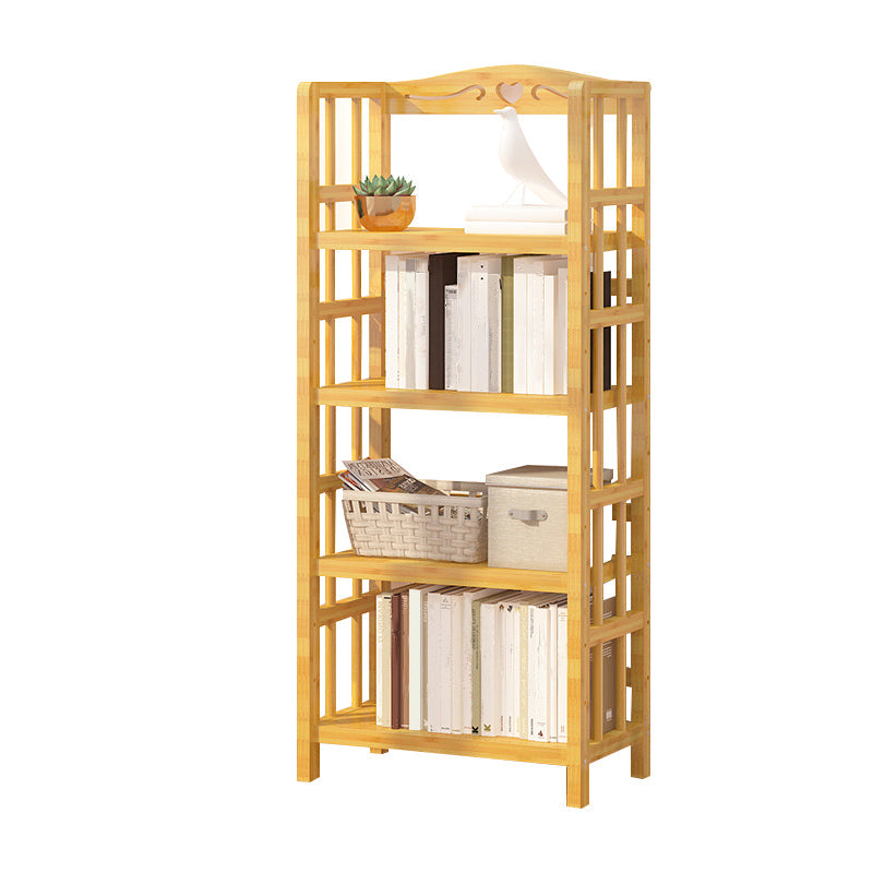 Adjustable Wood Book Shelf Bamboo Natural Shelf Bookcase Open Shelf Shelves Included 19.7"L x 9.8"W x 50"H Clearhalo 'Bookcases' 'furn' 'furn_bookcases' 'Furniture' 'Office Furniture' 6121437