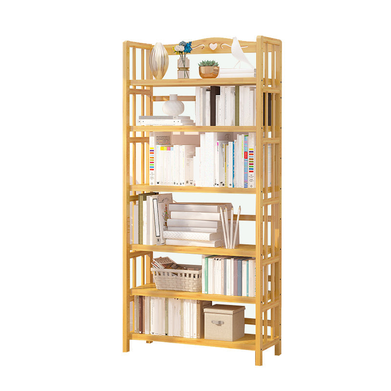 Adjustable Wood Book Shelf Bamboo Natural Shelf Bookcase Open Shelf Shelves Included 31.5"L x 9.8"W x 68.1"H Clearhalo 'Bookcases' 'furn' 'furn_bookcases' 'Furniture' 'Office Furniture' 6121446