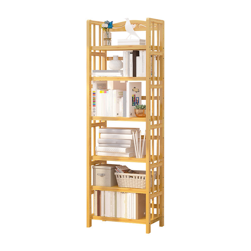 Adjustable Wood Book Shelf Bamboo Natural Shelf Bookcase Open Shelf Shelves Included 19.7"L x 9.8"W x 68.1"H Clearhalo 'Bookcases' 'furn' 'furn_bookcases' 'Furniture' 'Office Furniture' 6121448