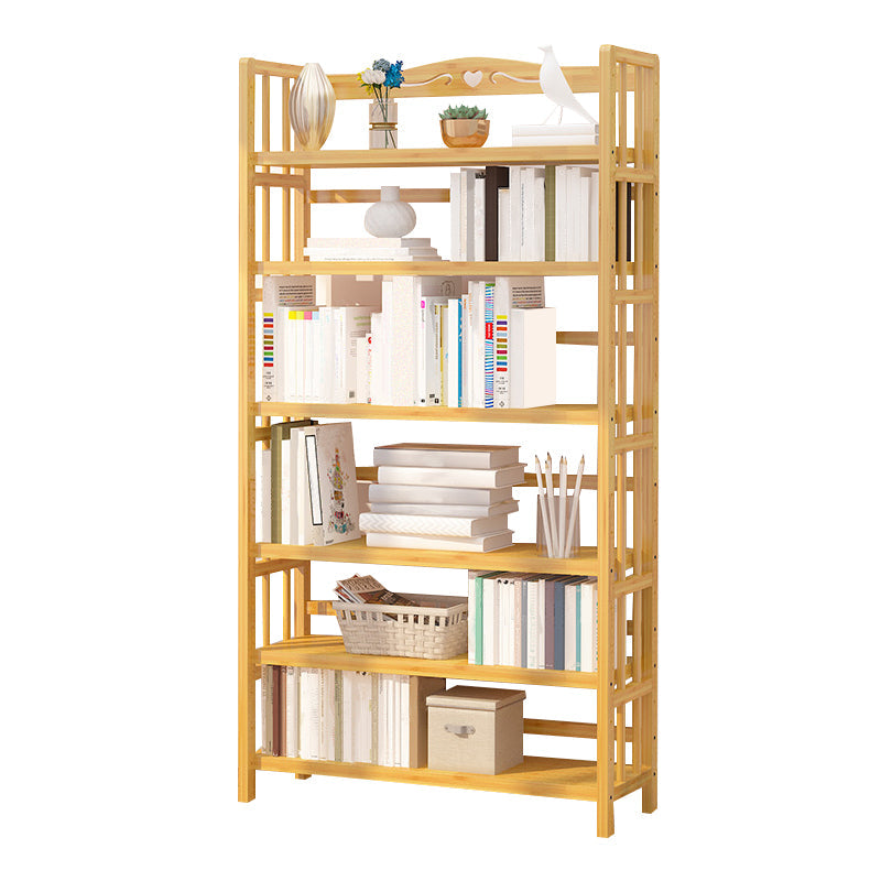 Adjustable Wood Book Shelf Bamboo Natural Shelf Bookcase Open Shelf Shelves Included 35.4"L x 9.8"W x 68.1"H Clearhalo 'Bookcases' 'furn' 'furn_bookcases' 'Furniture' 'Office Furniture' 6121449