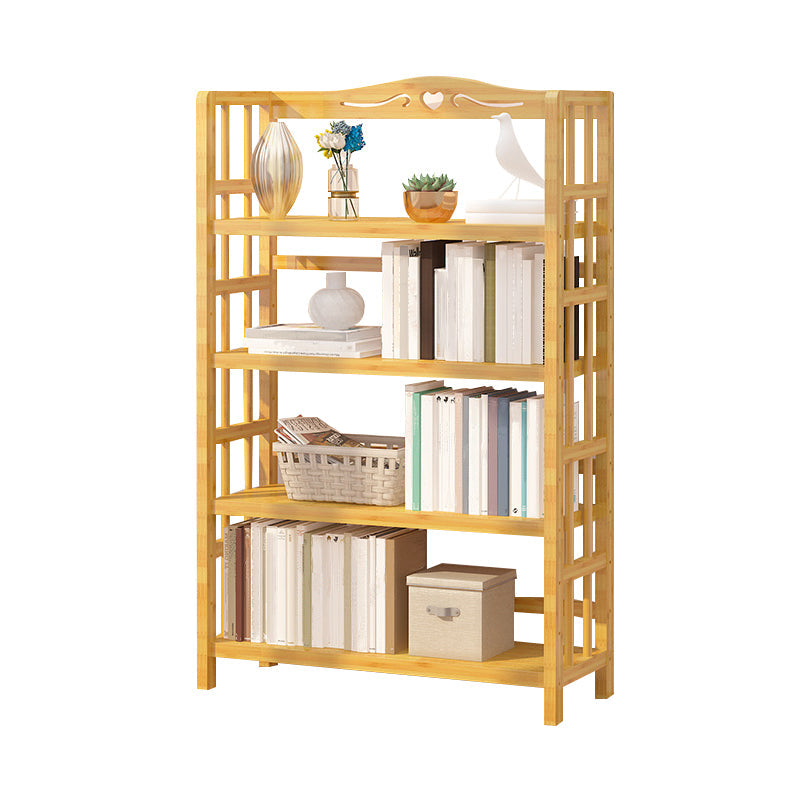 Adjustable Wood Book Shelf Bamboo Natural Shelf Bookcase Open Shelf Shelves Included 31.5"L x 9.8"W x 50"H Clearhalo 'Bookcases' 'furn' 'furn_bookcases' 'Furniture' 'Office Furniture' 6121450