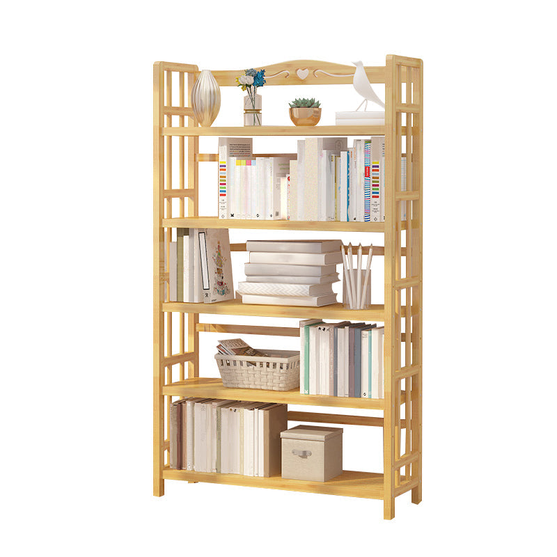 Adjustable Wood Book Shelf Bamboo Natural Shelf Bookcase Open Shelf Shelves Included 35.4"L x 9.8"W x 61.8"H Clearhalo 'Bookcases' 'furn' 'furn_bookcases' 'Furniture' 'Office Furniture' 6121452