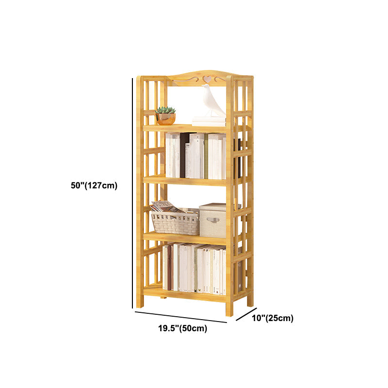 Adjustable Wood Book Shelf Bamboo Natural Shelf Bookcase Open Shelf Shelves Included Clearhalo 'Bookcases' 'furn' 'furn_bookcases' 'Furniture' 'Office Furniture' 6121456