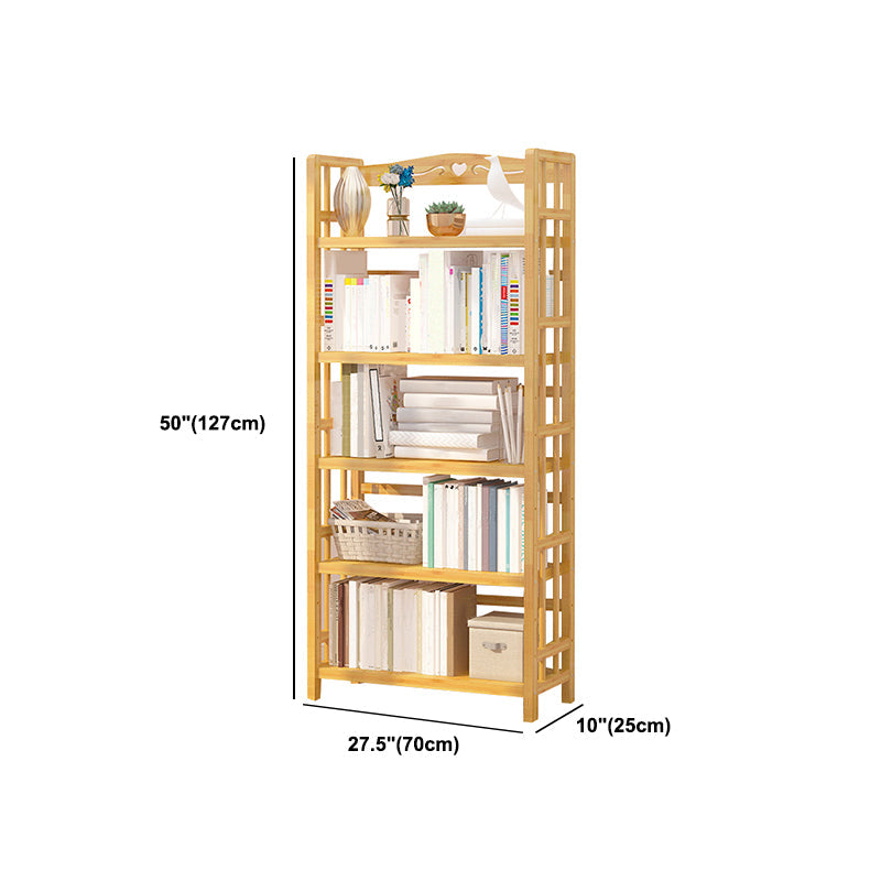 Adjustable Wood Book Shelf Bamboo Natural Shelf Bookcase Open Shelf Shelves Included Clearhalo 'Bookcases' 'furn' 'furn_bookcases' 'Furniture' 'Office Furniture' 6121457