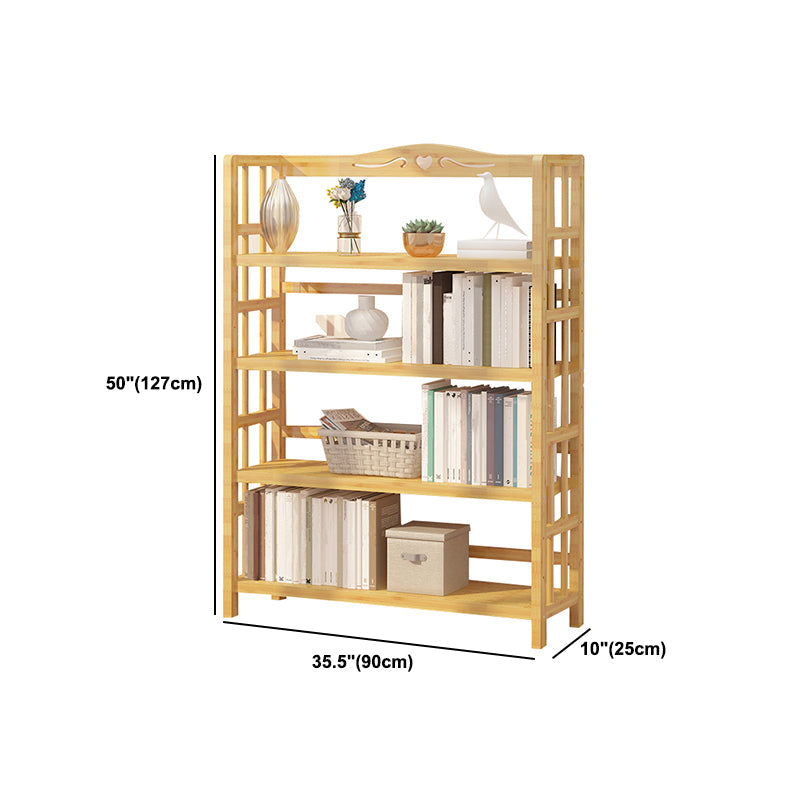 Adjustable Wood Book Shelf Bamboo Natural Shelf Bookcase Open Shelf Shelves Included Clearhalo 'Bookcases' 'furn' 'furn_bookcases' 'Furniture' 'Office Furniture' 6121460