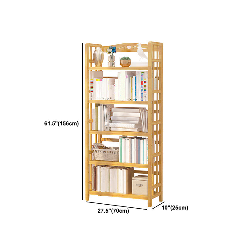 Adjustable Wood Book Shelf Bamboo Natural Shelf Bookcase Open Shelf Shelves Included Clearhalo 'Bookcases' 'furn' 'furn_bookcases' 'Furniture' 'Office Furniture' 6121462