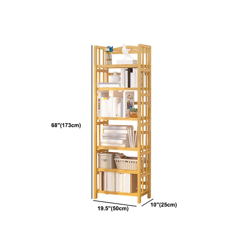 Adjustable Wood Book Shelf Bamboo Natural Shelf Bookcase Open Shelf Shelves Included Clearhalo 'Bookcases' 'furn' 'furn_bookcases' 'Furniture' 'Office Furniture' 6121464
