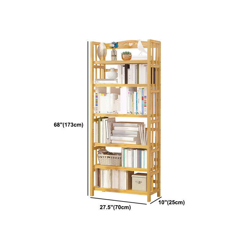 Adjustable Wood Book Shelf Bamboo Natural Shelf Bookcase Open Shelf Shelves Included Clearhalo 'Bookcases' 'furn' 'furn_bookcases' 'Furniture' 'Office Furniture' 6121465