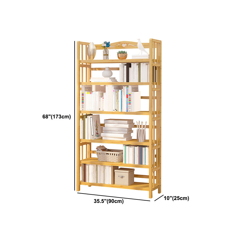 Adjustable Wood Book Shelf Bamboo Natural Shelf Bookcase Open Shelf Shelves Included Clearhalo 'Bookcases' 'furn' 'furn_bookcases' 'Furniture' 'Office Furniture' 6121467