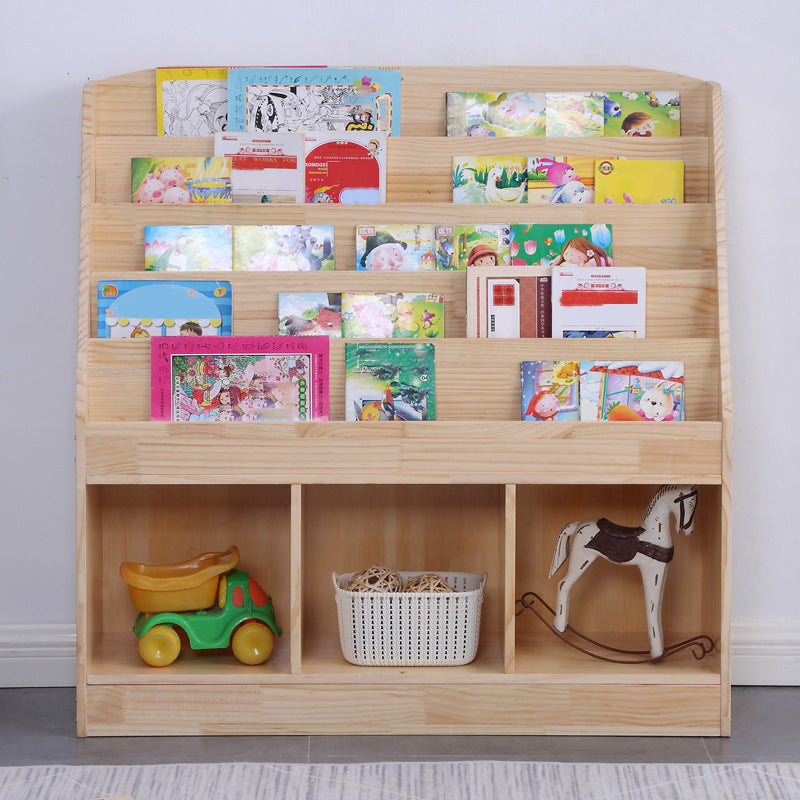 Pin de bibliothèque en bois naturel