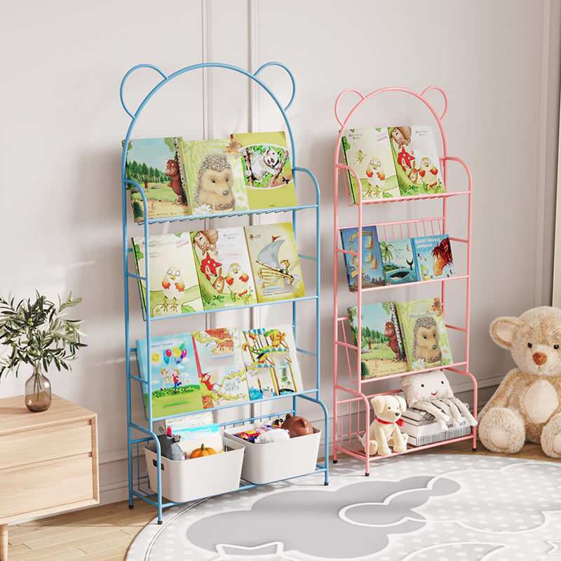 Contemporary Metal Shelf Bookcase 4 Shelf Open Back Bookshelf Clearhalo 'Bookcases' 'furn' 'furn_bookcases' 'Furniture' 'Office Furniture' 6121507