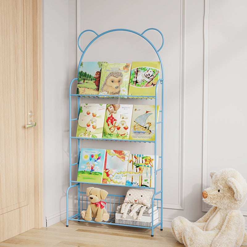 Contemporary Metal Shelf Bookcase 4 Shelf Open Back Bookshelf Clearhalo 'Bookcases' 'furn' 'furn_bookcases' 'Furniture' 'Office Furniture' 6121509