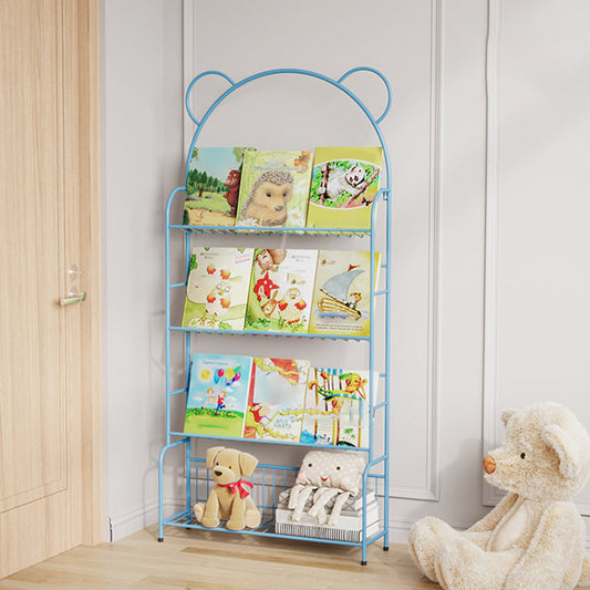 Contemporary Metal Shelf Bookcase 4 Shelf Open Back Bookshelf Clearhalo 'Bookcases' 'furn' 'furn_bookcases' 'Furniture' 'Office Furniture' 6121509