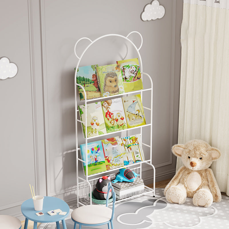 Contemporary Metal Shelf Bookcase 4 Shelf Open Back Bookshelf Clearhalo 'Bookcases' 'furn' 'furn_bookcases' 'Furniture' 'Office Furniture' 6121511