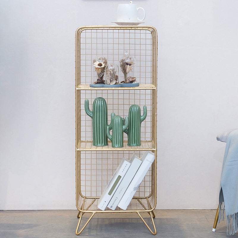 Metal Ladder Shelf Bookcase Glam Vertical Closed Back Book Shelf Clearhalo 'Bookcases' 'furn' 'furn_bookcases' 'Furniture' 'Office Furniture' 6121517