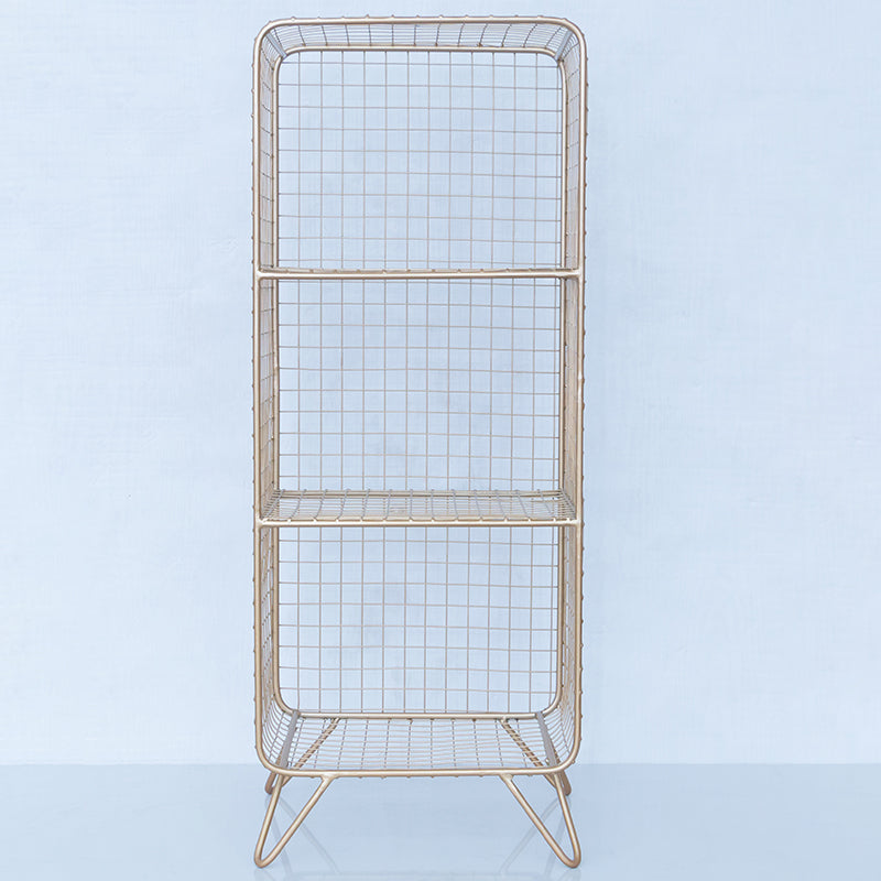 Metal Ladder Shelf Bookcase Glam Vertical Closed Back Book Shelf 14"L x 12"W x 35"H Clearhalo 'Bookcases' 'furn' 'furn_bookcases' 'Furniture' 'Office Furniture' 6121520