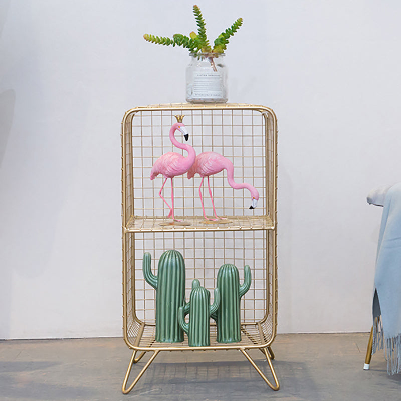 Metal Ladder Shelf Bookcase Glam Vertical Closed Back Book Shelf 14"L x 12"W x 26"H Clearhalo 'Bookcases' 'furn' 'furn_bookcases' 'Furniture' 'Office Furniture' 6121527