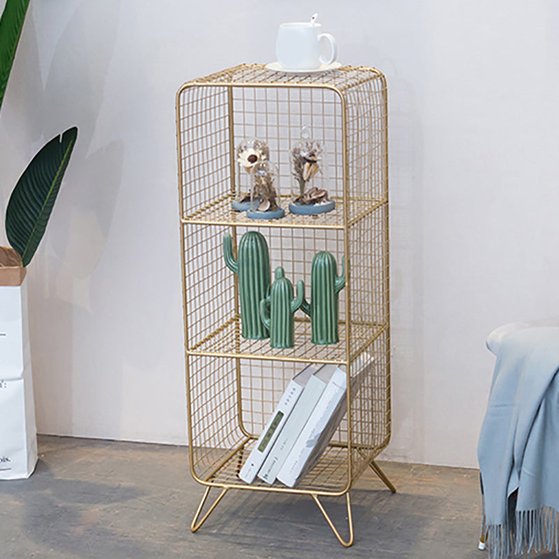 Metal Ladder Shelf Bookcase Glam Vertical Closed Back Book Shelf Clearhalo 'Bookcases' 'furn' 'furn_bookcases' 'Furniture' 'Office Furniture' 6121528