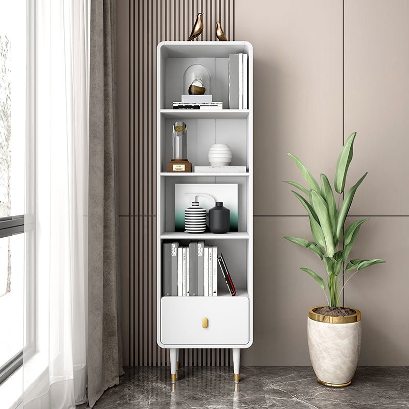 Solid Wood Bookshelf Modern Standard Bookshelf 10.5" W with Drawers