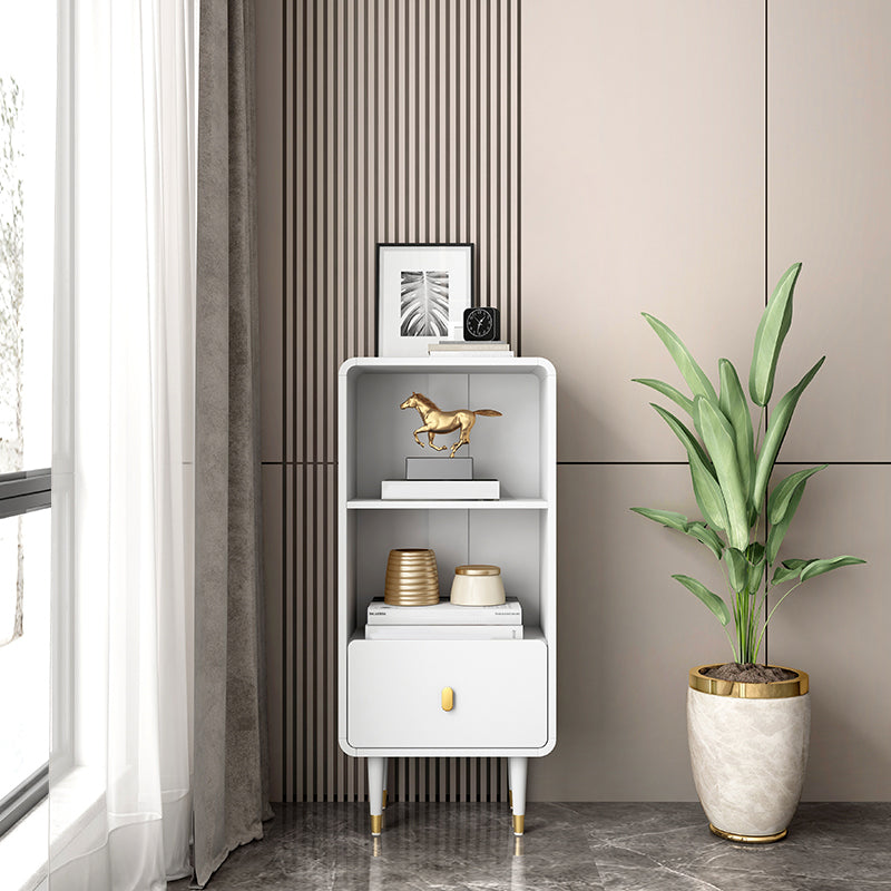 Solid Wood Bookshelf Modern Standard Bookshelf 10.5" W with Drawers