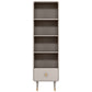 Solid Wood Bookshelf Modern Standard Bookshelf 10.5" W with Drawers