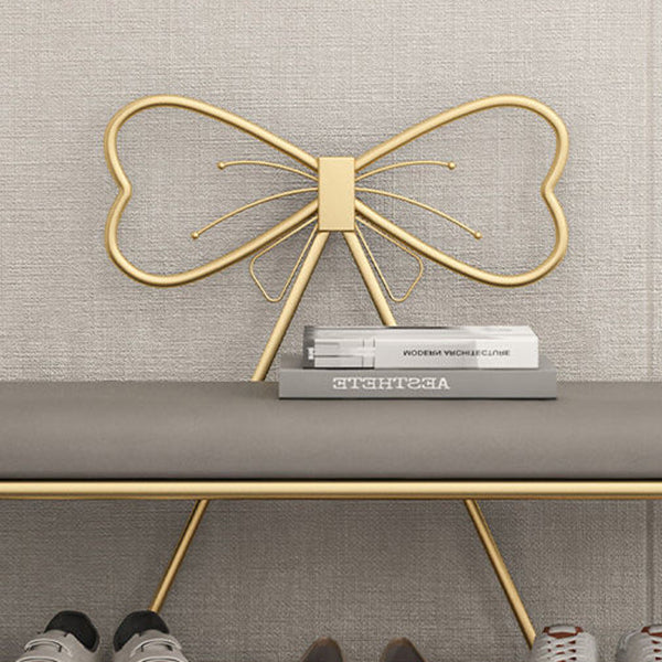 13.78 Inch Wide Glam Cushioned Bench Foam Bench with Shoes Storage Clearhalo 'Benches' 'Chairs & Seating' 'furn' 'furn_benches' 'Furniture' 'Living Room Furniture' 6121587