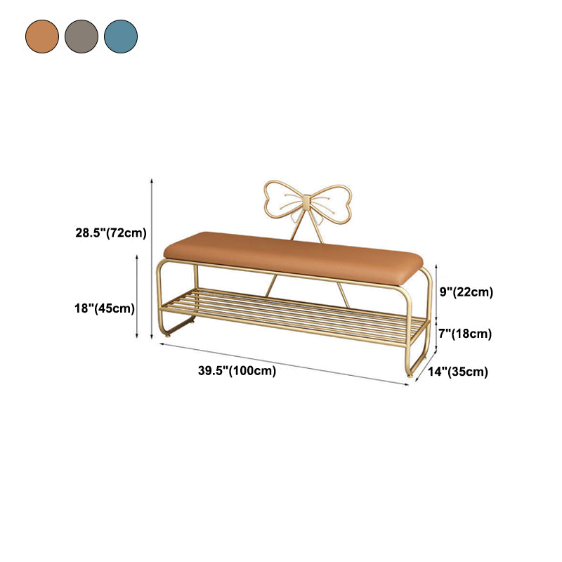 13.78 Inch Wide Glam Cushioned Bench Foam Bench with Shoes Storage Clearhalo 'Benches' 'Chairs & Seating' 'furn' 'furn_benches' 'Furniture' 'Living Room Furniture' 6121597