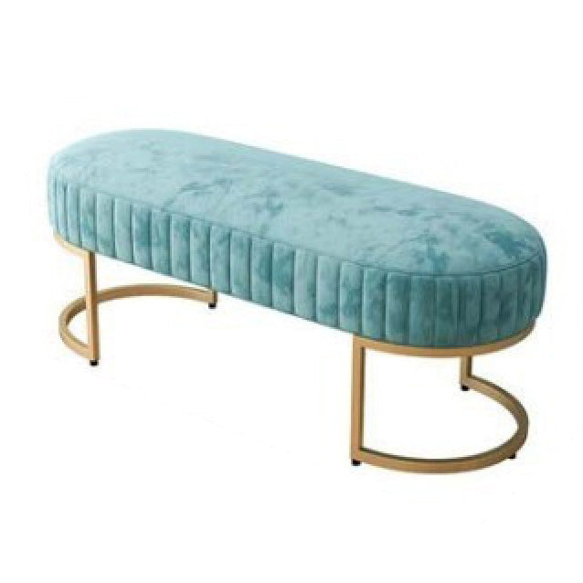 15.7" W Upholstered Ottoman Bench Glam Cushioned Seating Bench Blue Clearhalo 'Benches' 'Chairs & Seating' 'furn' 'furn_benches' 'Furniture' 'Living Room Furniture' 6121618
