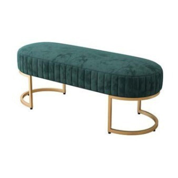 15.7" W Upholstered Ottoman Bench Glam Cushioned Seating Bench Blackish Green Clearhalo 'Benches' 'Chairs & Seating' 'furn' 'furn_benches' 'Furniture' 'Living Room Furniture' 6121620
