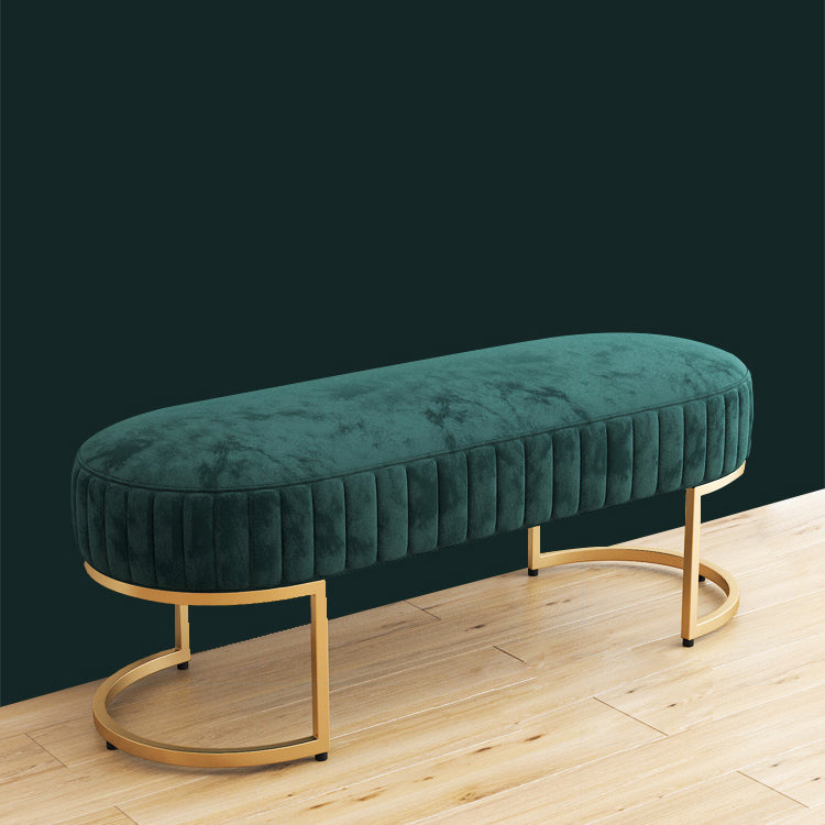 15.7" W Upholstered Ottoman Bench Glam Cushioned Seating Bench Clearhalo 'Benches' 'Chairs & Seating' 'furn' 'furn_benches' 'Furniture' 'Living Room Furniture' 6121629