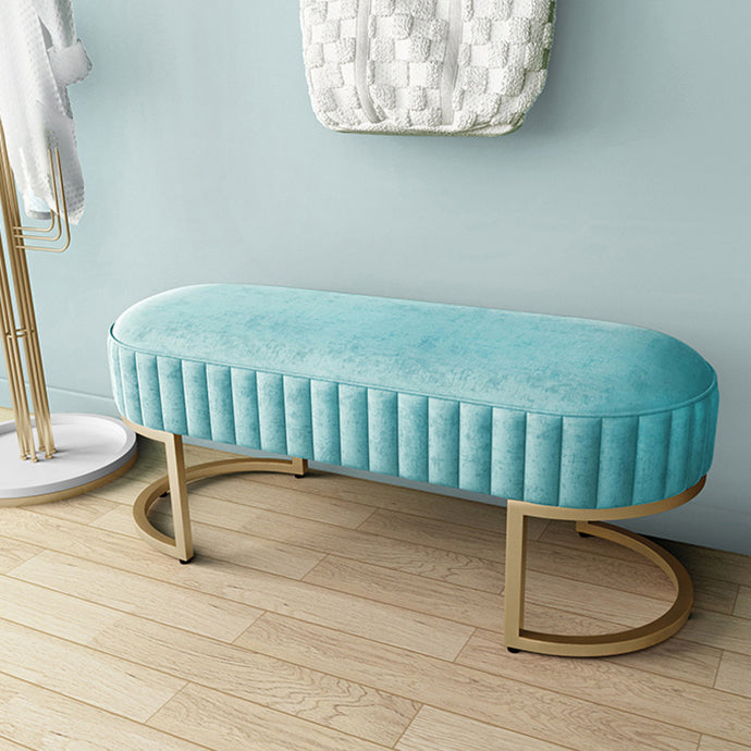 15.7" W Upholstered Ottoman Bench Glam Cushioned Seating Bench Clearhalo 'Benches' 'Chairs & Seating' 'furn' 'furn_benches' 'Furniture' 'Living Room Furniture' 6121633