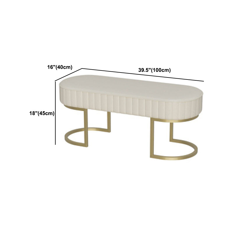 15.7" W Upholstered Ottoman Bench Glam Cushioned Seating Bench Clearhalo 'Benches' 'Chairs & Seating' 'furn' 'furn_benches' 'Furniture' 'Living Room Furniture' 6121635
