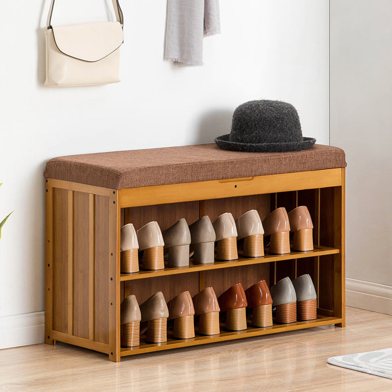 11.8 Inch Wide Traditional Cushioned Bench Bamboo Bench with Flip Top Clearhalo 'Benches' 'Chairs & Seating' 'furn' 'furn_benches' 'Furniture' 'Living Room Furniture' 6121645