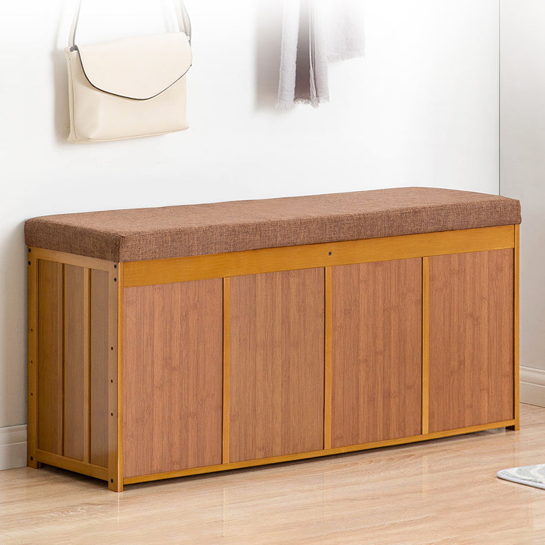 11.8 Inch Wide Traditional Cushioned Bench Bamboo Bench with Flip Top Clearhalo 'Benches' 'Chairs & Seating' 'furn' 'furn_benches' 'Furniture' 'Living Room Furniture' 6121664